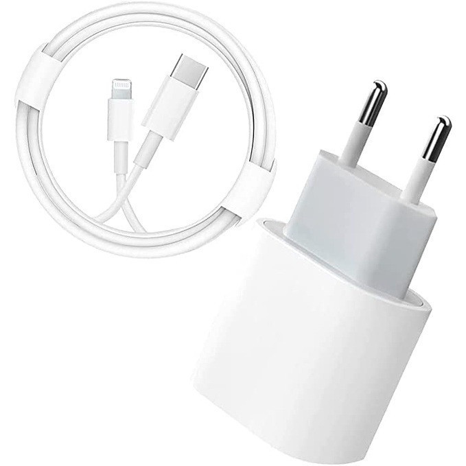 Caixinha Carregador Turbo 20W - Fonte Tomada Tipo C Turbo X Cabo Lightning para iPhones