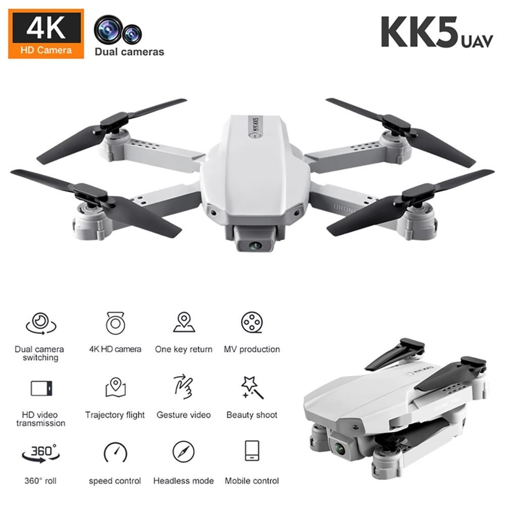Drone KK5 2024 com Câmera HD e Wi-Fi 5G - Fácil Manuseio e Acessórios Inclusos