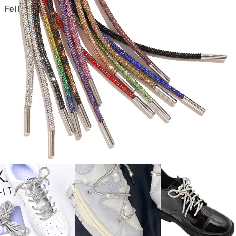 [Fel] 1 Par/2 Unidades Strass Sapato Renda Cadarço Tênis Cadarços 4.5 Mm Redondo 100 Cm Cordas DIY COD