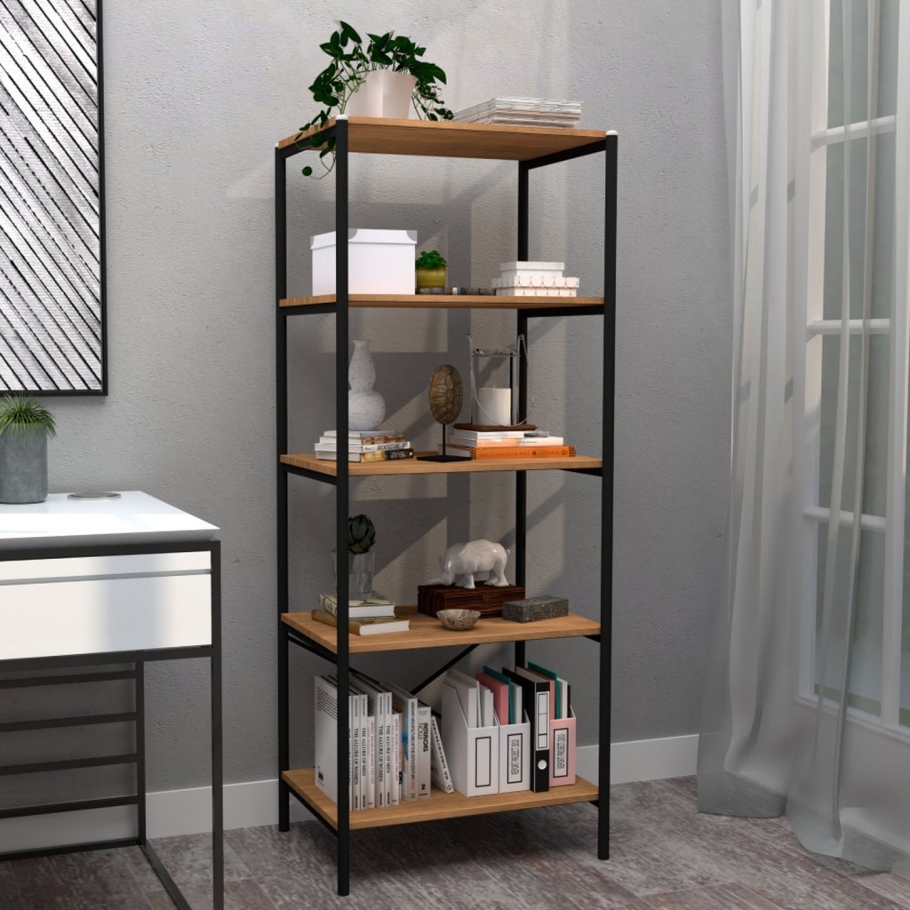 Estante de Ferro Multiuso 5 Prateleiras Padova Preto - Home & Living