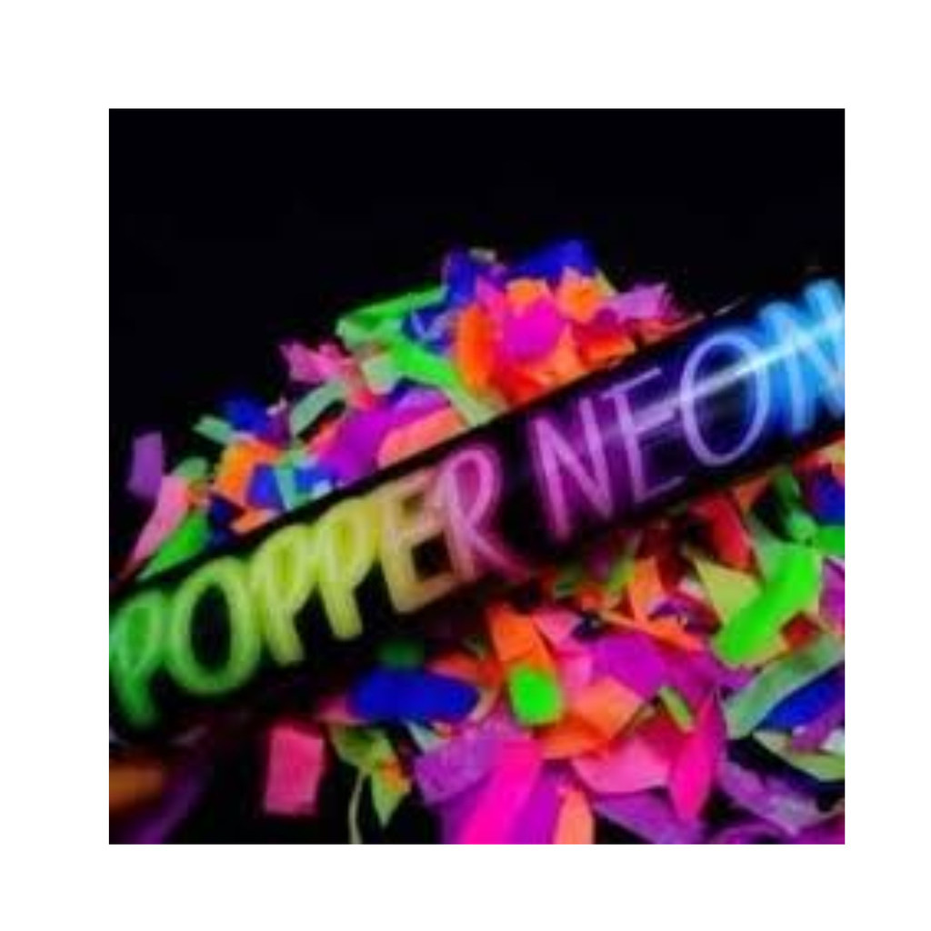 Lança Confete Neon 30cm  Neon Para Festas, Baladas, Eventos - Lança Confete Neon Divertido / Colorido / Balada