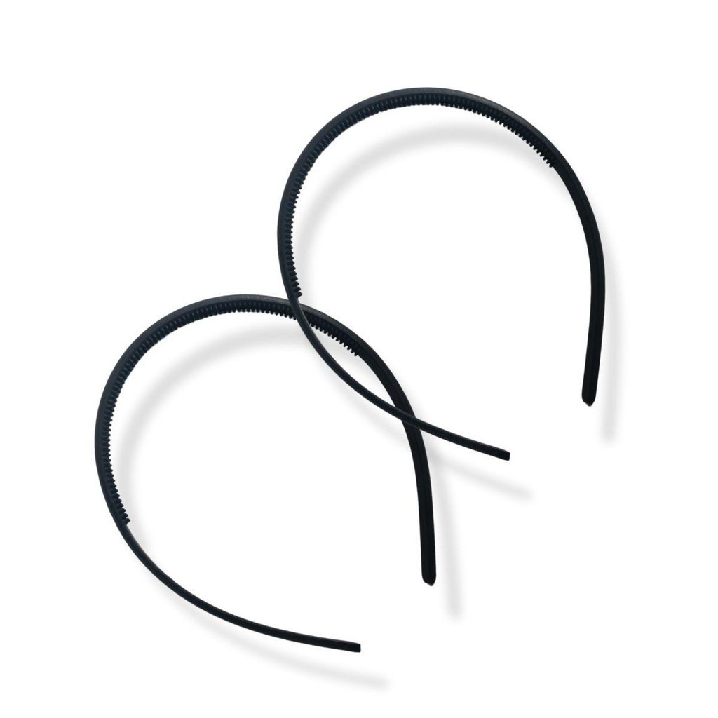 48 Arquinho Preto Tiara Extra Fina Plástica Dentinho Pente Encapar/ Decorar 5mm
