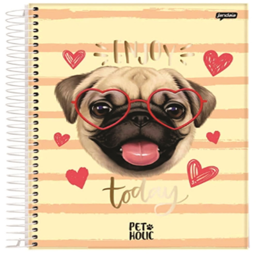 CADERNO ESPIRAL UNIV CD 1X1 80FLS  PET HOLIC FSC   JANDAIA   69024 24 - Stationery
