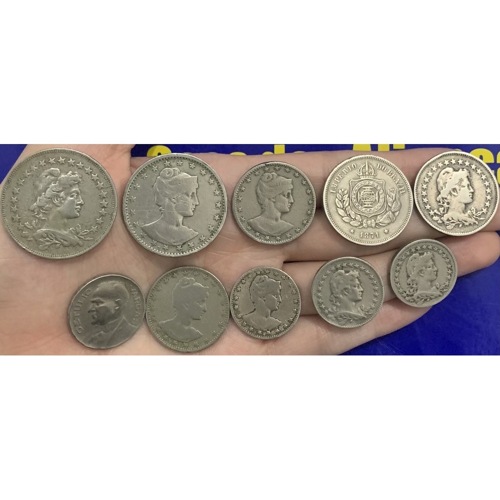 10 Moedas 100 Réis, 200 Réis e 400 Réis Colecionáveis