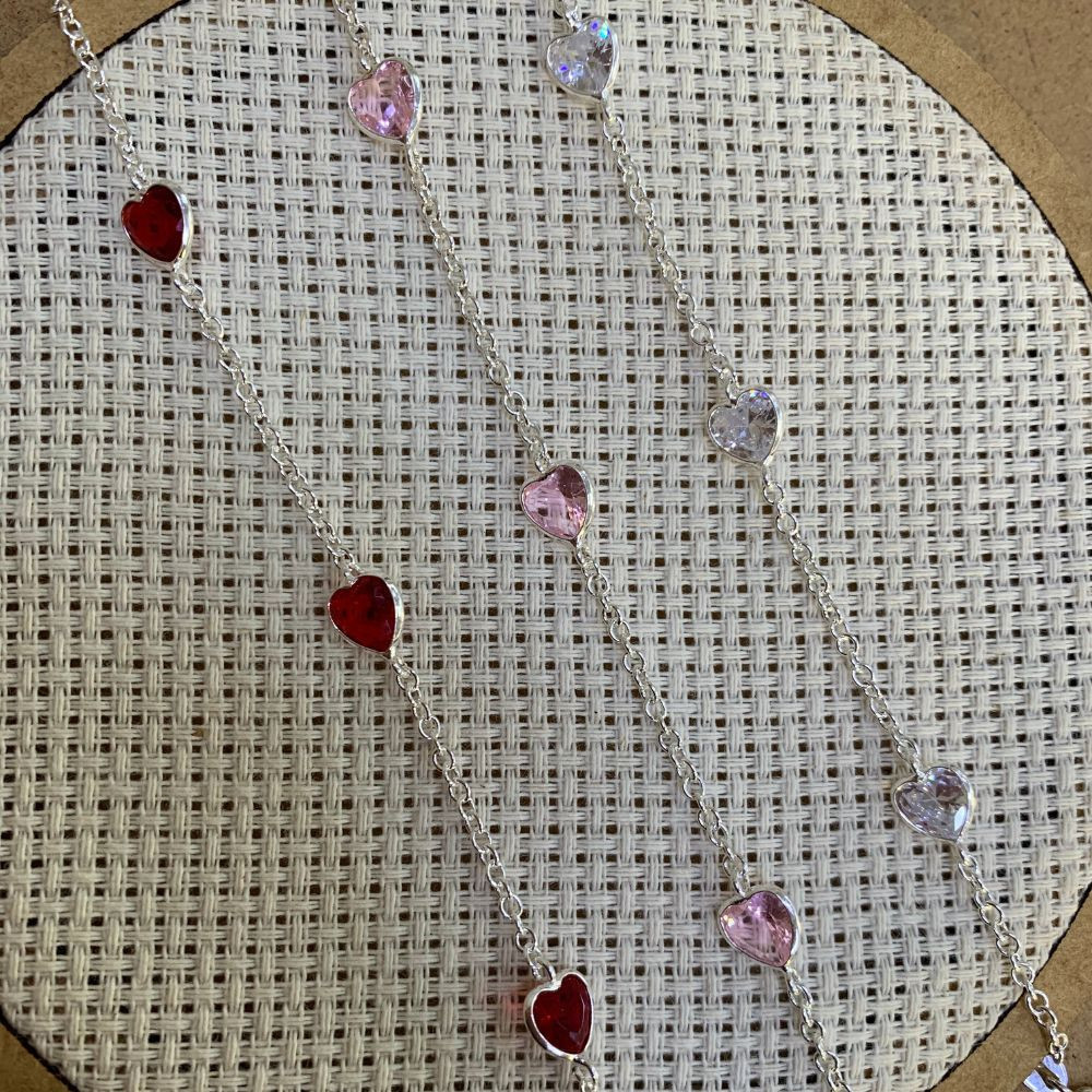 Detalhes do Pulseira Coração Zircônia Prata 925