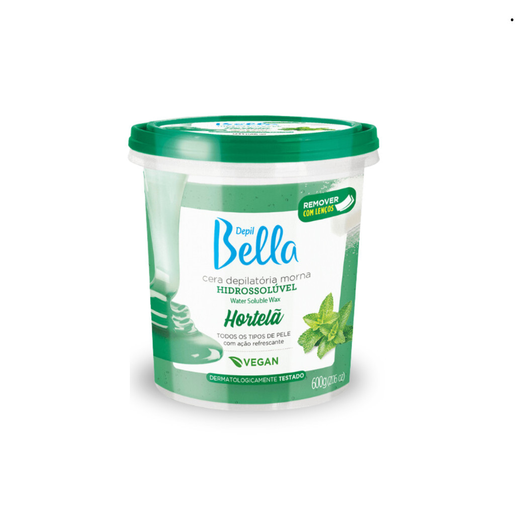Cera Depil Bella Hidrossolúvel Hortelã 600g em Oferta na Shopee