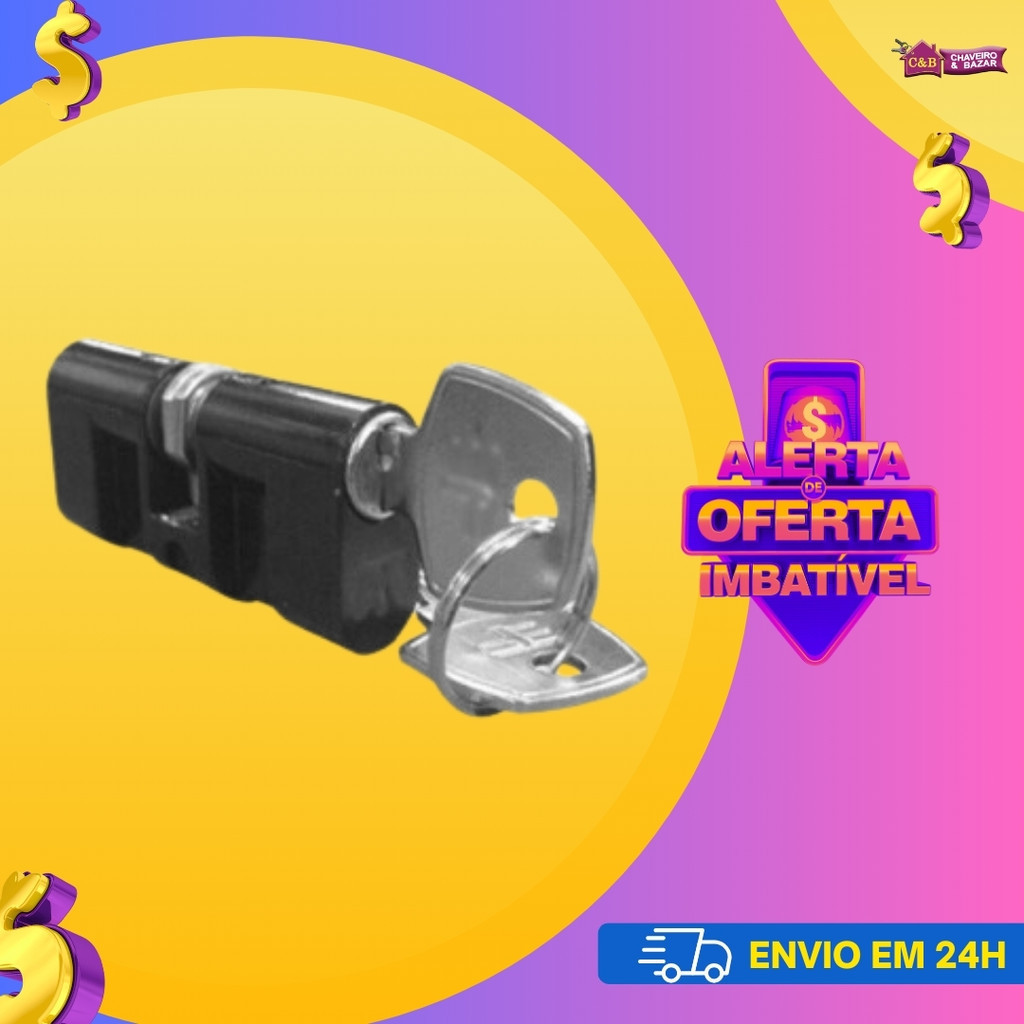 Cilindro Monobloco Preto com 2 chaves - HELA em Oferta na Shopee