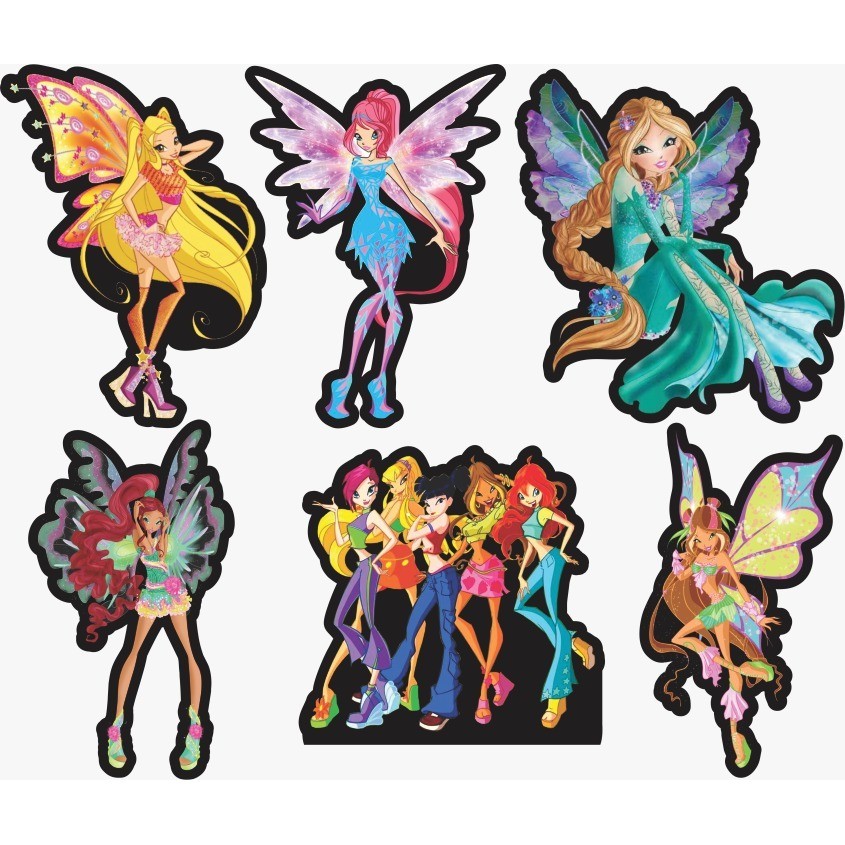 Display de Mesa Kit 6 Peças Para Festa Super Winx MDF