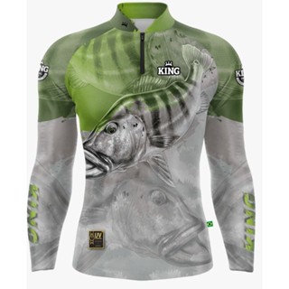 Camisa de Pesca Tucunare Verde c/ Proteção UV50+, Ziper e Gola King Modelo Novo em Oferta na Shopee