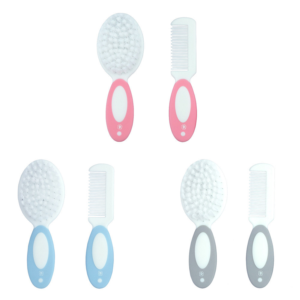 Kit Escova e Pente Cerdas Brancas Bebê Infantil Pimpolho