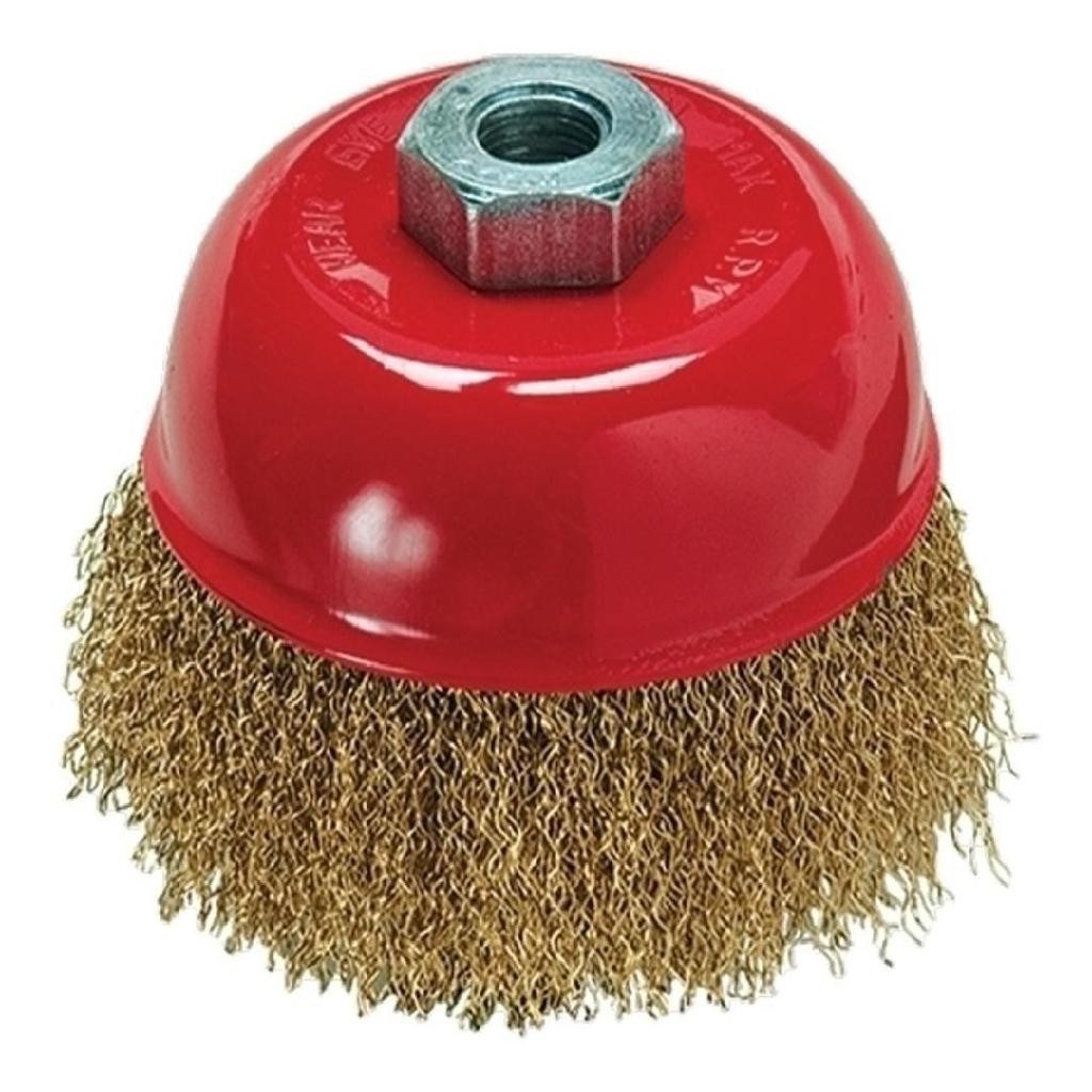 Escova De Aço Carbono Tipo Copo 125 Mm Rosca M14 Mtx em Oferta na Shopee