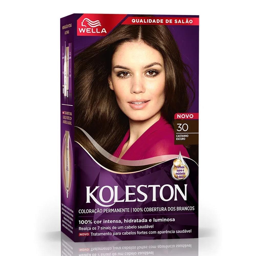 KOLESTON WELLA TINTURA CASTANHO ESCURO 30 em Oferta na Shopee