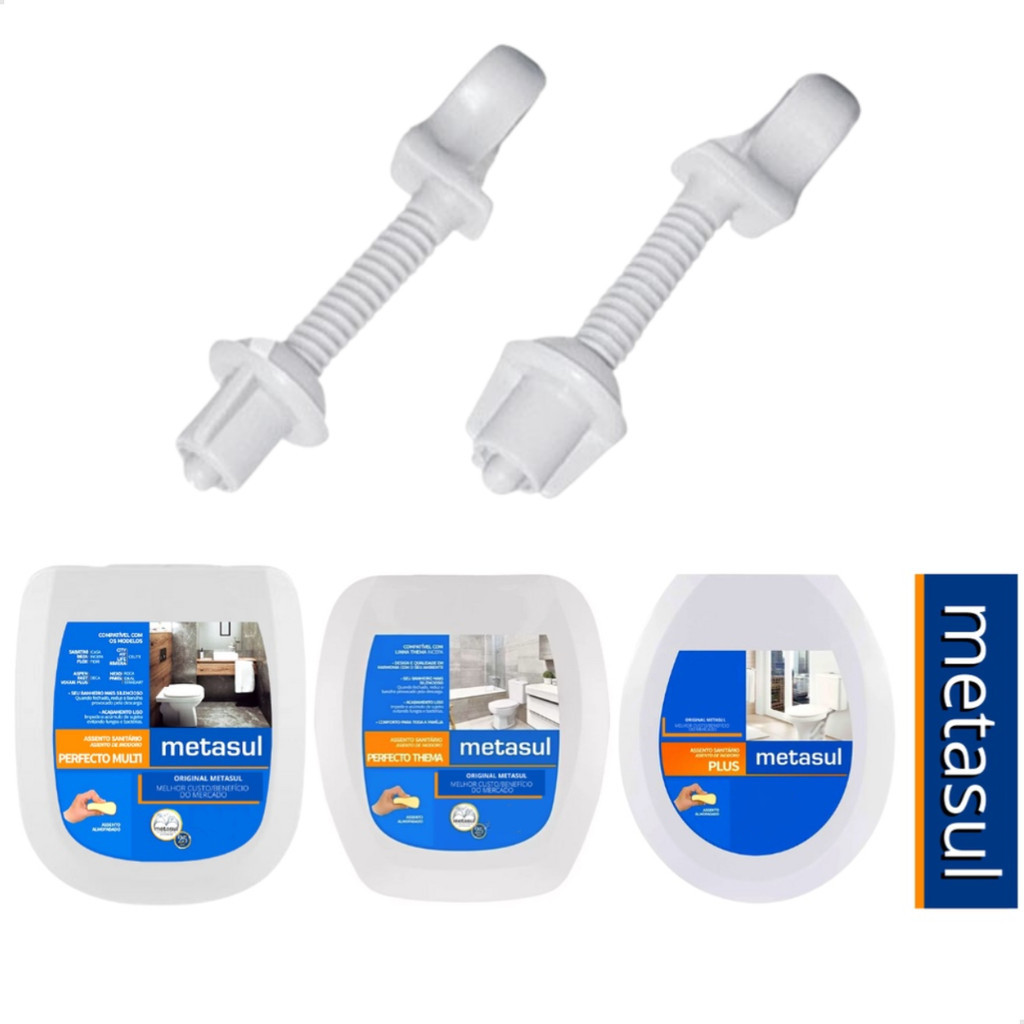 Kit Parafusos de Fixação Assento Sanitário 4 Peças Metasul