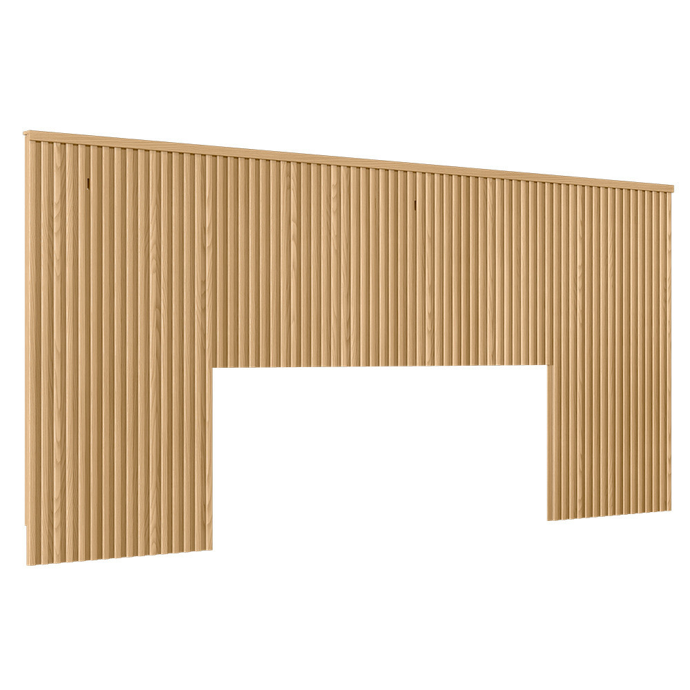Cabeceira De Madeira Ripada Para Cama De Casal 240 cm Celine L05 Carvalho - Lyam Decor em Oferta na Shopee