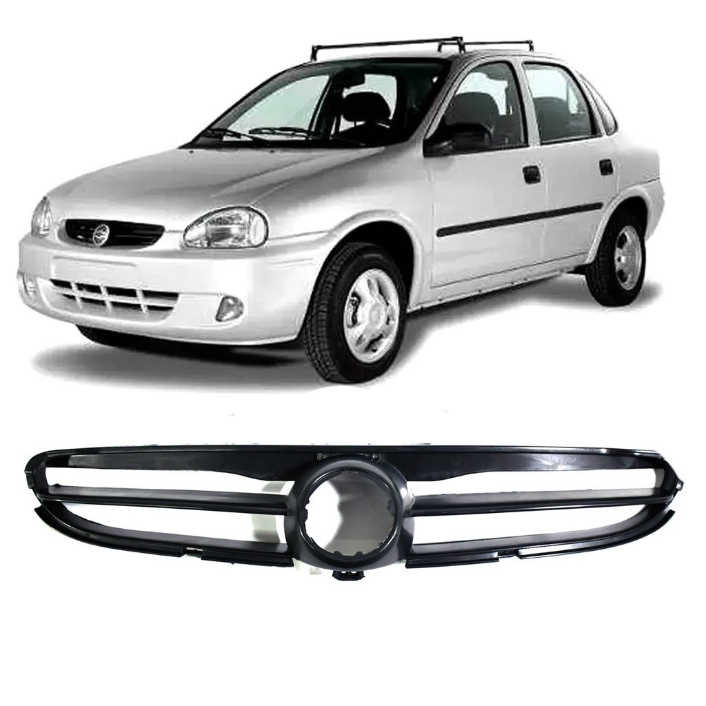 Grade Frontal Preta GM Corsa Sedan Classic 2003 a 2012 Preta Modelo Original GR0004