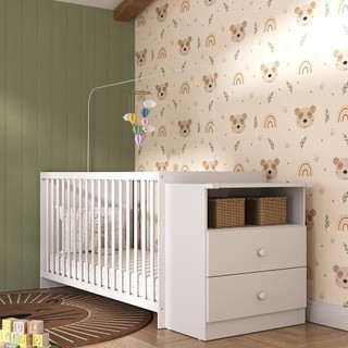 Berço Cômoda para Colchão 60x130cm Beijinho Multimóveis BB2870 em Oferta na Shopee