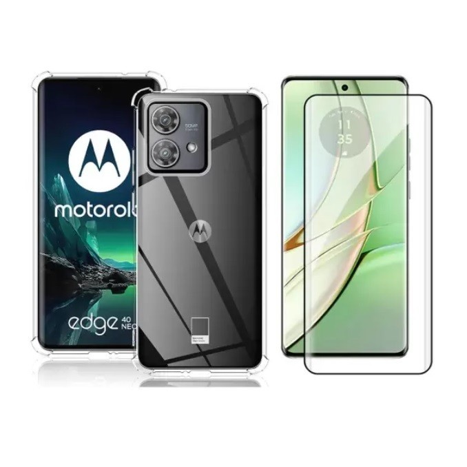 Capa Capinha Case Anti Shock + Pelicula Motorola Moto EDGE 40 NEO em Oferta na Shopee