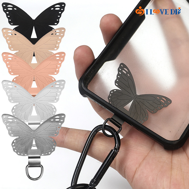 Alta Durabilidade Cartão De Corda De Aço Inoxidável Para Telefone-Modelagem Requintada De Borboleta Smartphone Anti-Perda De Cordão