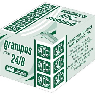 Grampo para Grampeador 24/8 Galvanizados 5000 Grampos - Acc em Oferta na Shopee