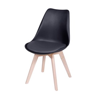 Cadeira Sala de Jantar Saarinen Wood Leda Estofada - Preta em Oferta na Shopee