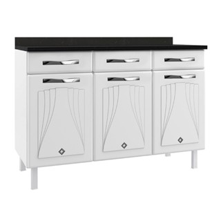 Balcão de Cozinha em Aço Star New 3 Portas 3 Gavetas em Oferta na Shopee