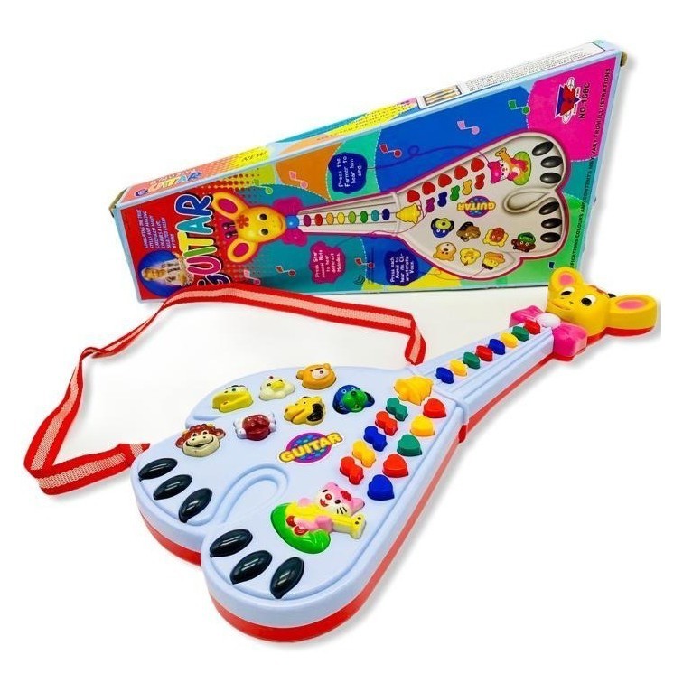 Guitarra Infantil Girafa com Luz e Som Piano
