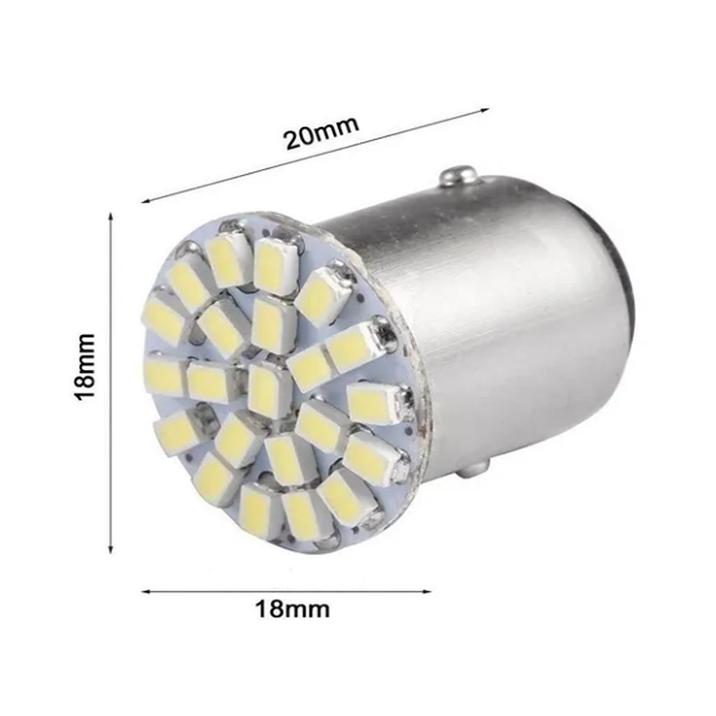 Par De Lampadas Led seta ambar Automotivo 12v 1 Polo 22 Leds · foto 2