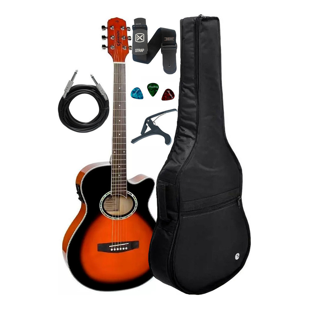 Violão Giannini Elétrico Gsf1d 3ts C/bag Luxo E Acessórios em Oferta na Shopee