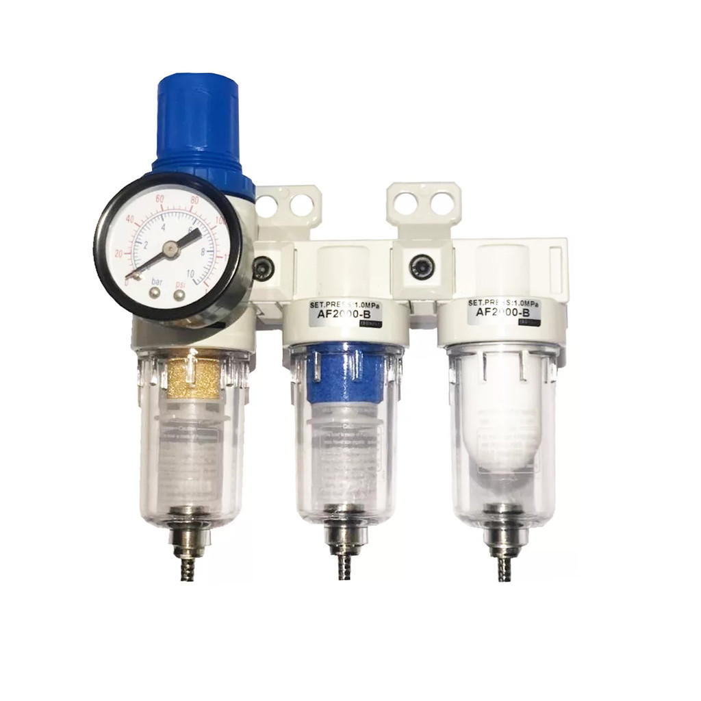 Filtro Ar com Regulador  1/4 Odontologico Conjunto 3pc Stondp14 - Steels