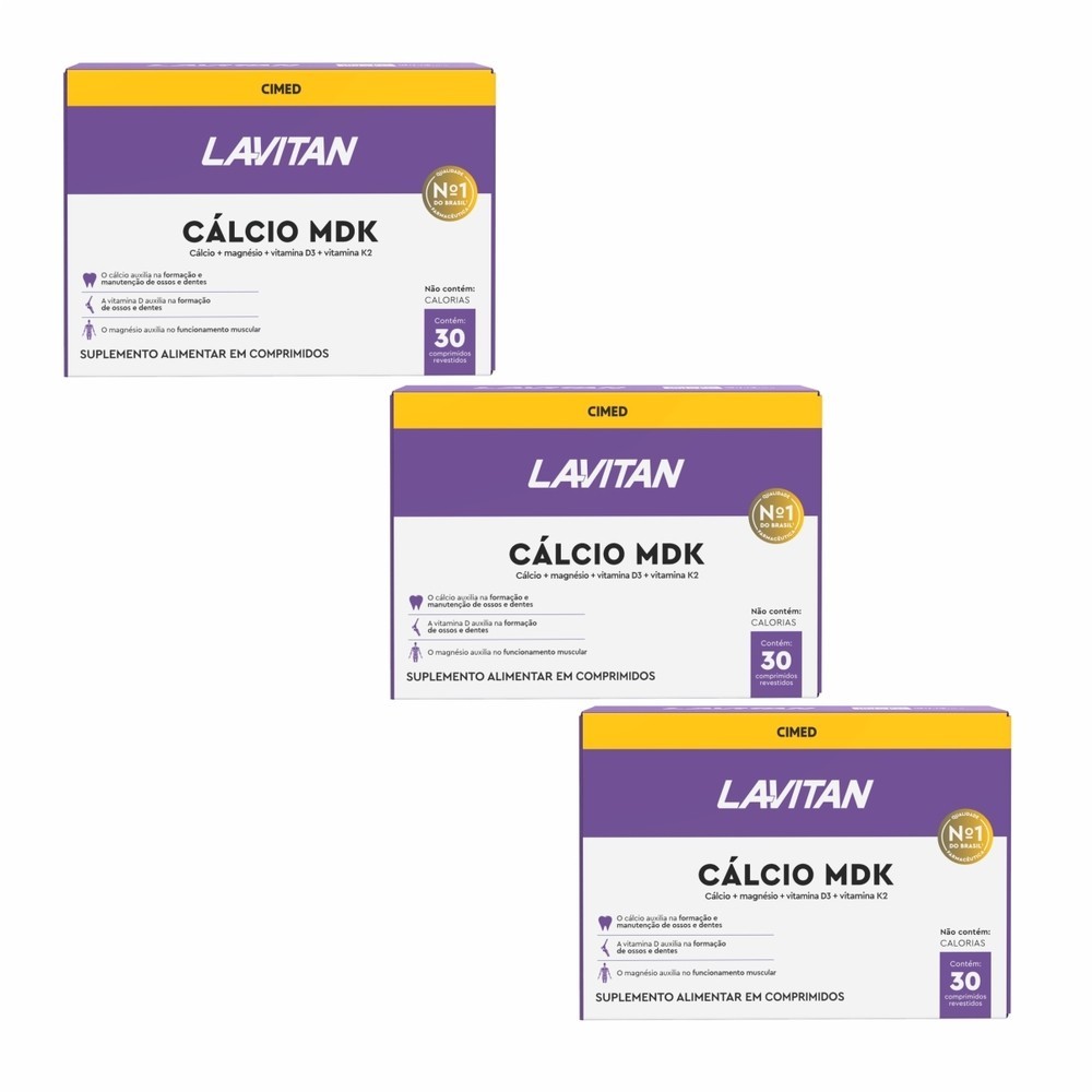 Kit 3 und Lavitan Cálcio MDK 30cpr em Oferta na Shopee