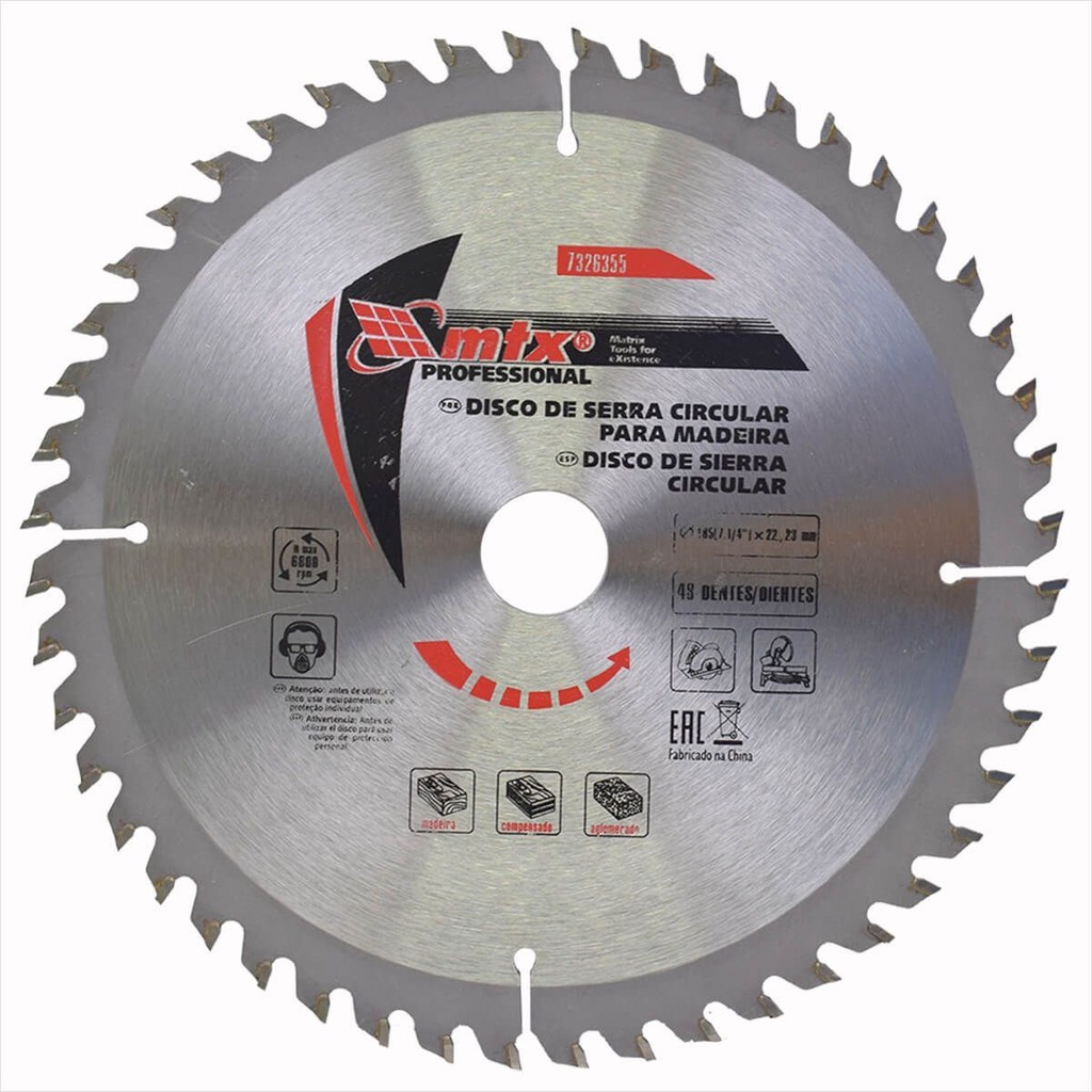 Disco de Serra Widea 7.1/4'' para Madeira 48 Dentes 7326355 MTX