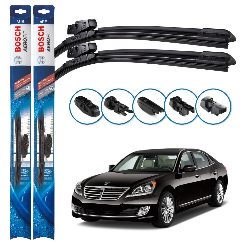 Par de Palhetas Limpador Parabrisa Multiclip Original Bosch Hyundai Equus 2011 A 2016