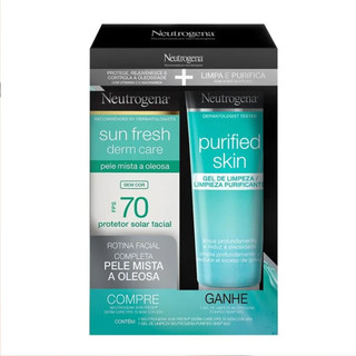 Kit Neutrogena Protetor Solar Facil FPS70 40g + Gel De Limpeza Purified Skin 60g em Oferta na Shopee