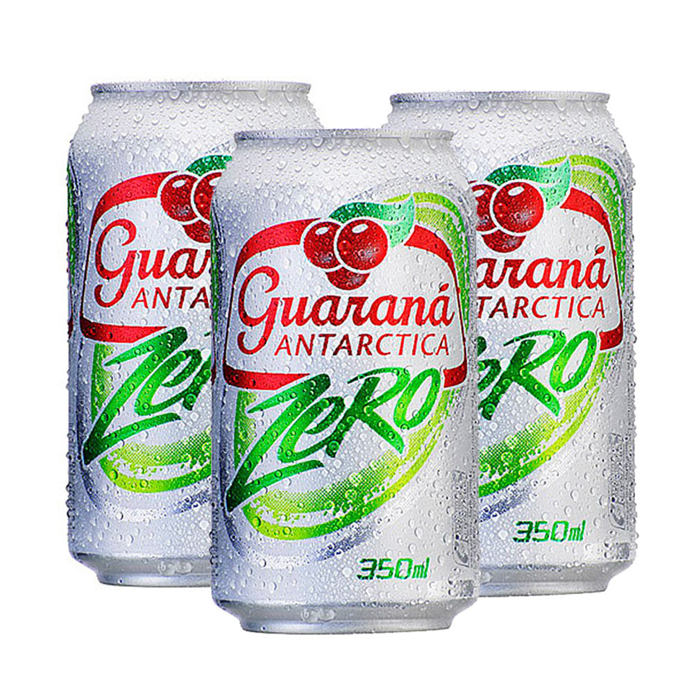 Kit 3 Refrigerante Guaraná Antarctica Zero Lata 350ml em Oferta na Shopee