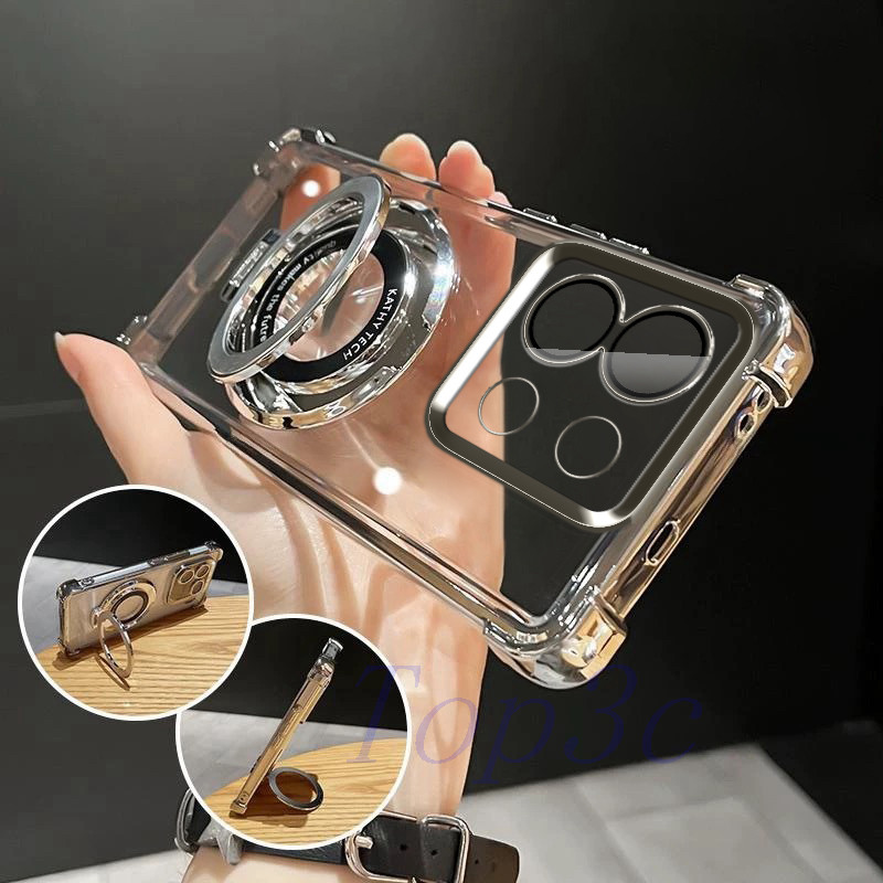 Capinha Redmi Note 13 Pro 5g Estilo Suporte airbag anti Queda De Telefone Transparente CDSJ em Oferta na Shopee