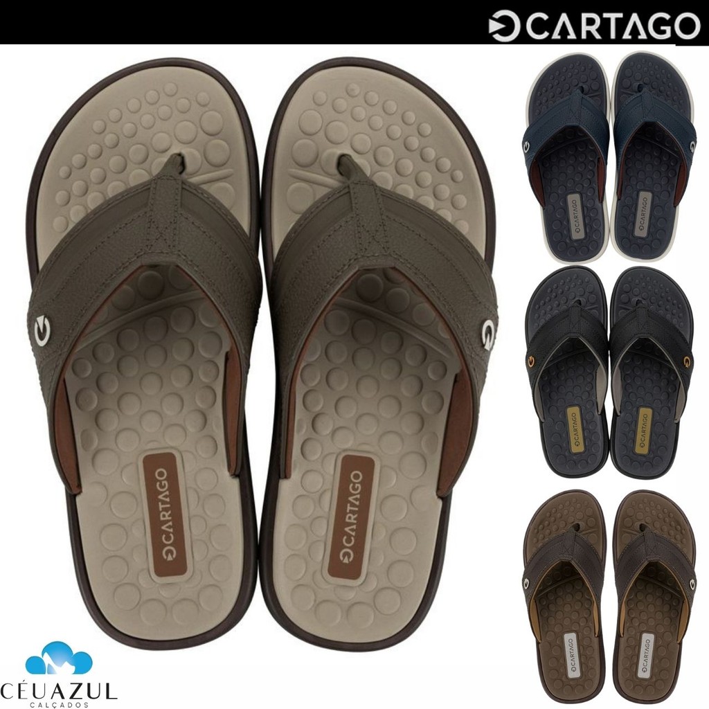 Chinelo Masculino Cartago Veneto III Original Lançamento em Oferta na Shopee
