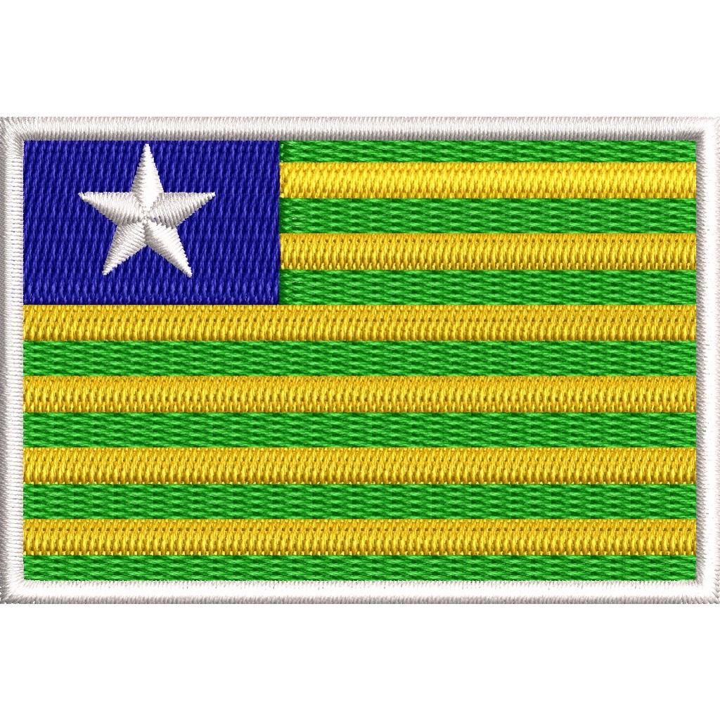 Patch bordado Bandeira do Piauí 7cmx5cm - Moto Grupo Motoqueiro Airsoft