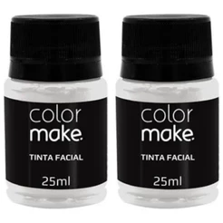 Kit Tinta Liquida Facial Colormake 25ml C/ 2 (branco) - ENVIO IMEDIATO FESTA MAQUIAGEM ARTISTICA