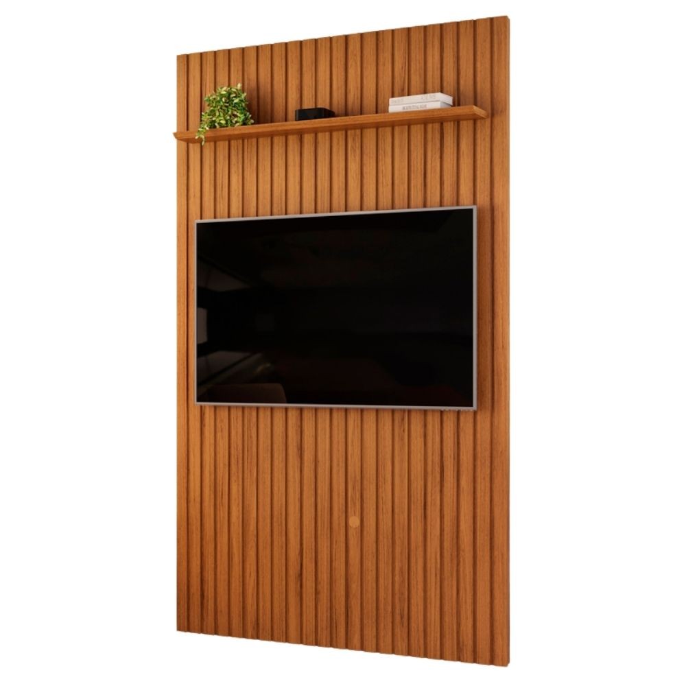 Painel Ripado Para TV 60 Pol Sala Quarto 143x240cm Lexa D05 Freijó - Lyam Decor - Home & Living
