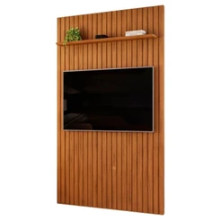 Painel Ripado Para TV 60 Pol Sala Quarto 143x240cm Lexa D05 Freijó - Lyam Decor