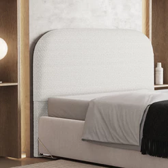 Cabeceira Cama Box Queen 160cm Orgânica Lanna W01 Bouclê Cru - Lyam Decor