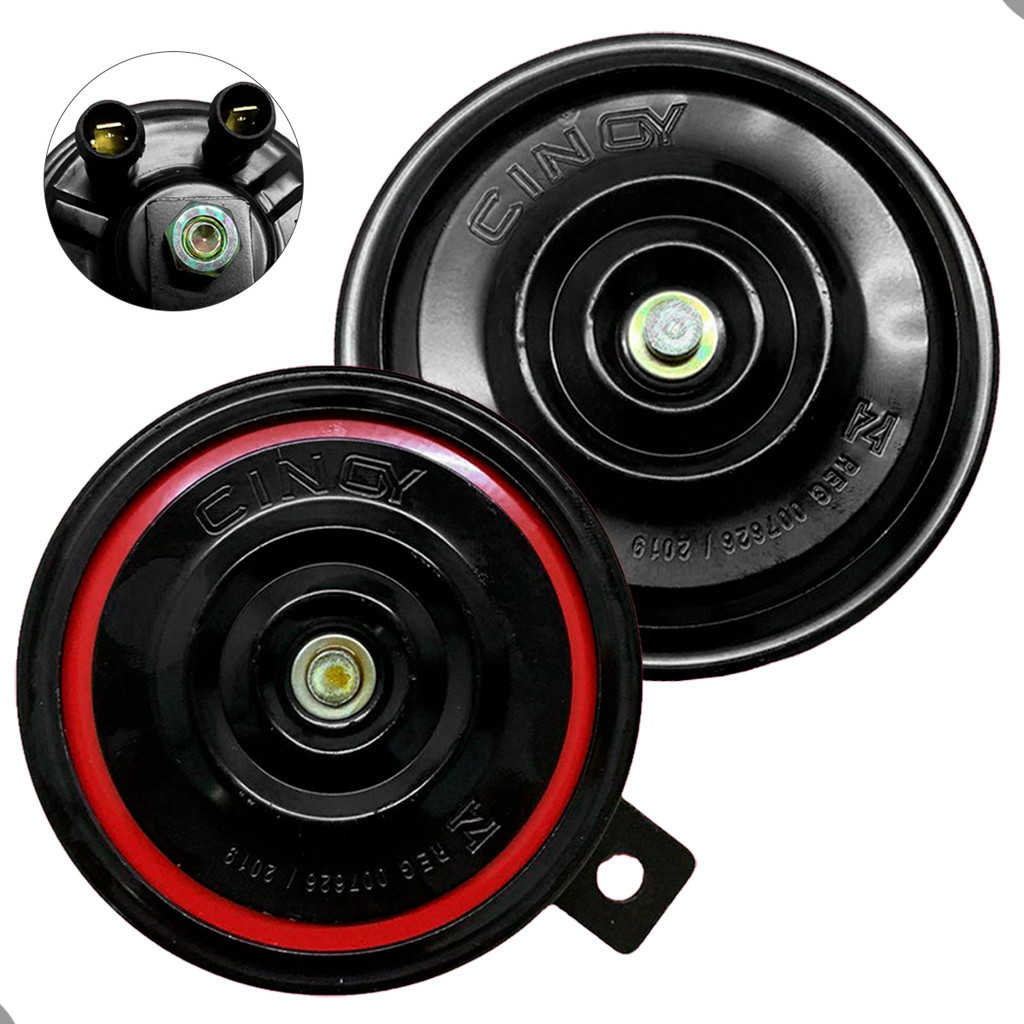 Par de Buzina Original Cinoy Metal Tipo Paquerinha Grave e Agudo 12V - Universal p/ Todos Carros em Oferta na Shopee