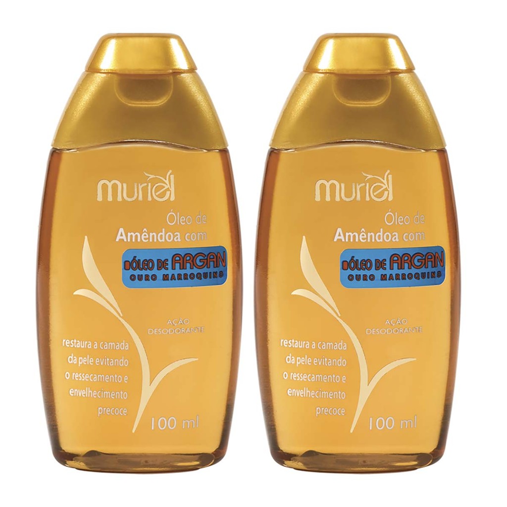 Kit 2 und Óleo Corporal Muriel  Amêndoas com Argan 100ml - Beauty