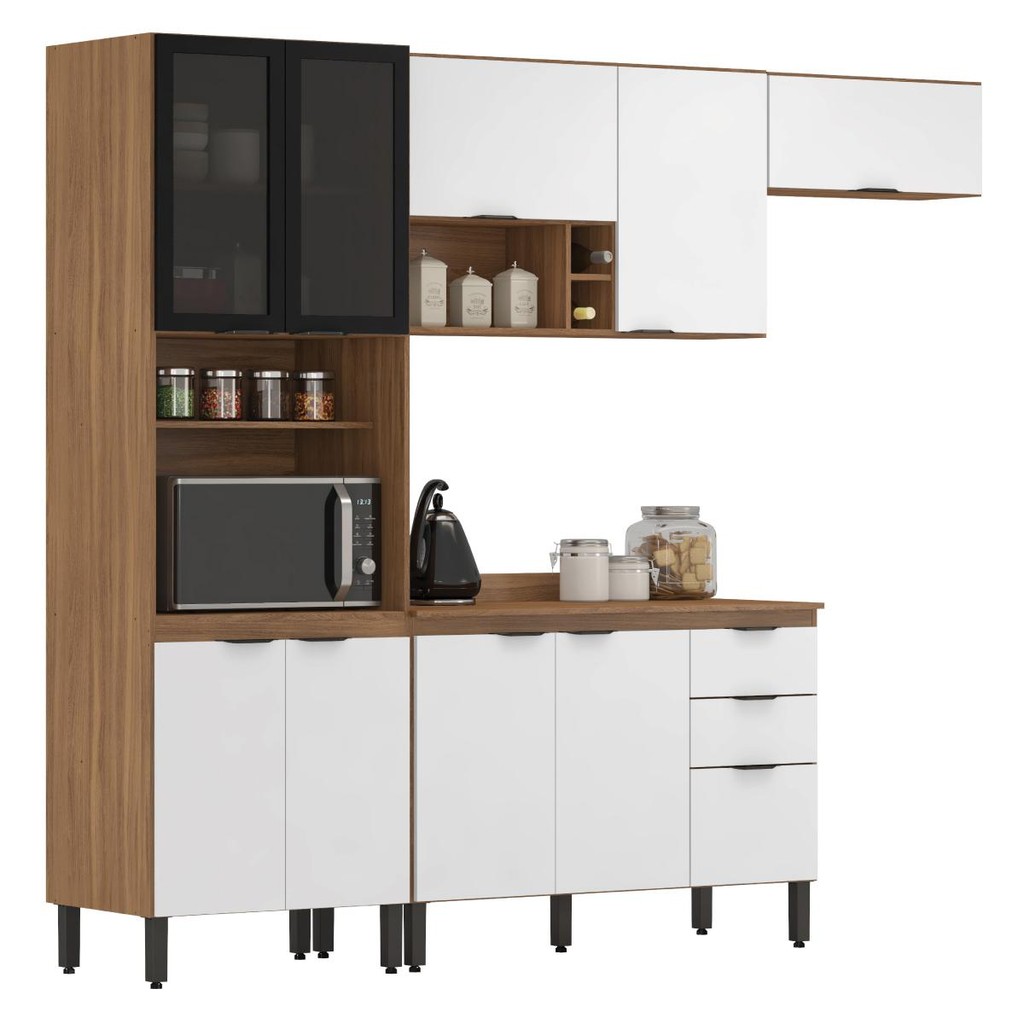 Armario de Cozinha Firenze com 10 Portas e 2 Gavetas