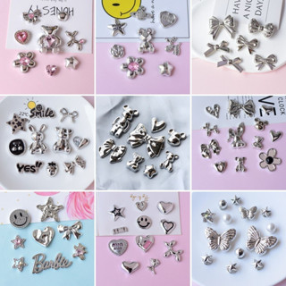 INS Popular Prata/Fita/Urso/Rosa/Amor/Brilhante Terno DIY Cros Jibitz Sapatos Charme Sandálias Acessórios Decorativos em Oferta na Shopee