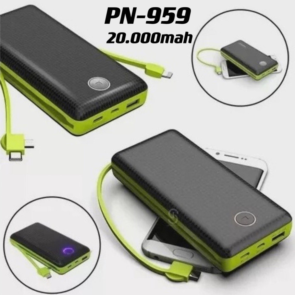 Carregador Portátil Bateria Power Bank PN-959 20000mah / PN-956 10000mah com saída tipo c