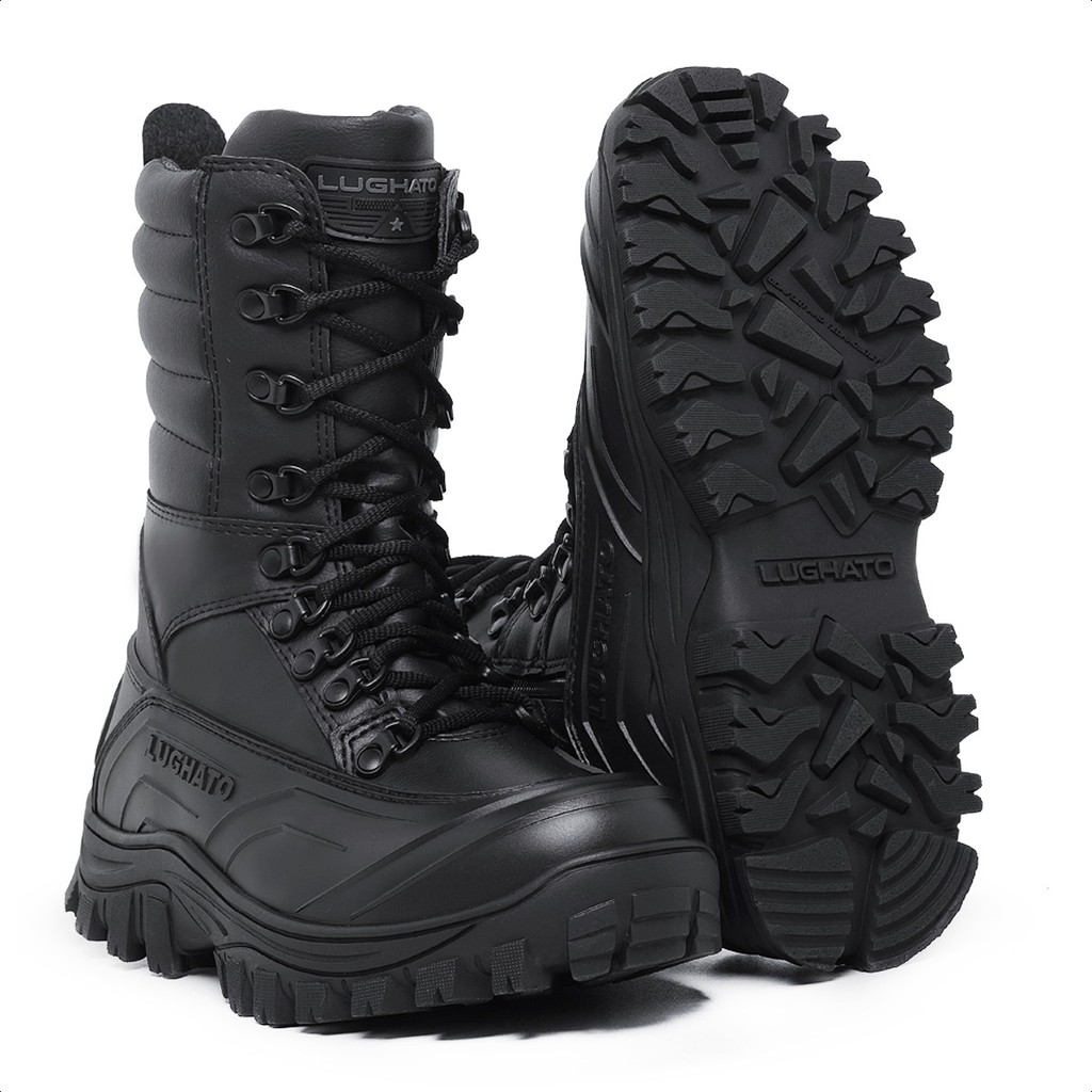 coturno militar motociclista segurança com zíper em Oferta na Shopee