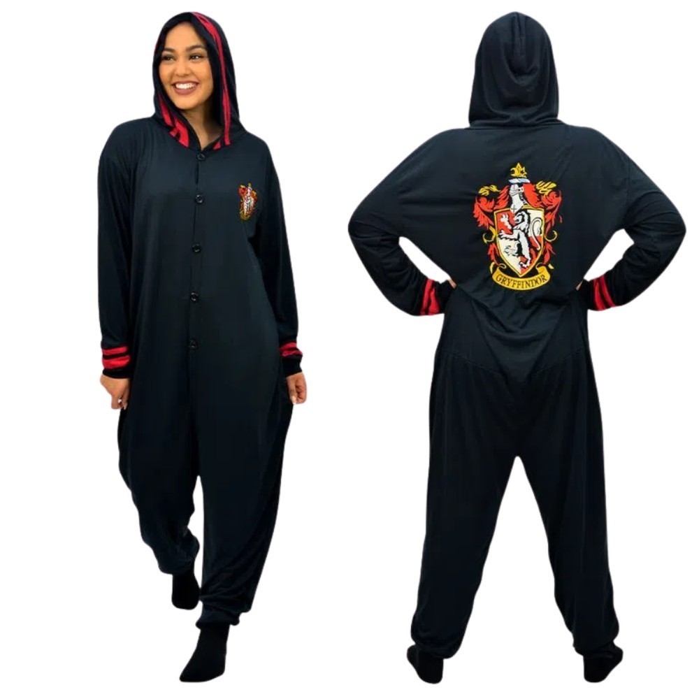 Harry Potter Grifinória Gryffindor Kigurumi Macacão Pijama Roupa Fantasia Verão Oficial Warner Bros