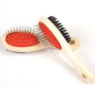Escova dupla de madeira para Pets Gatos Cachorros Cães Pequenos Spitz Lulu Poodle Yorkshire Shih Tzu em Oferta na Shopee