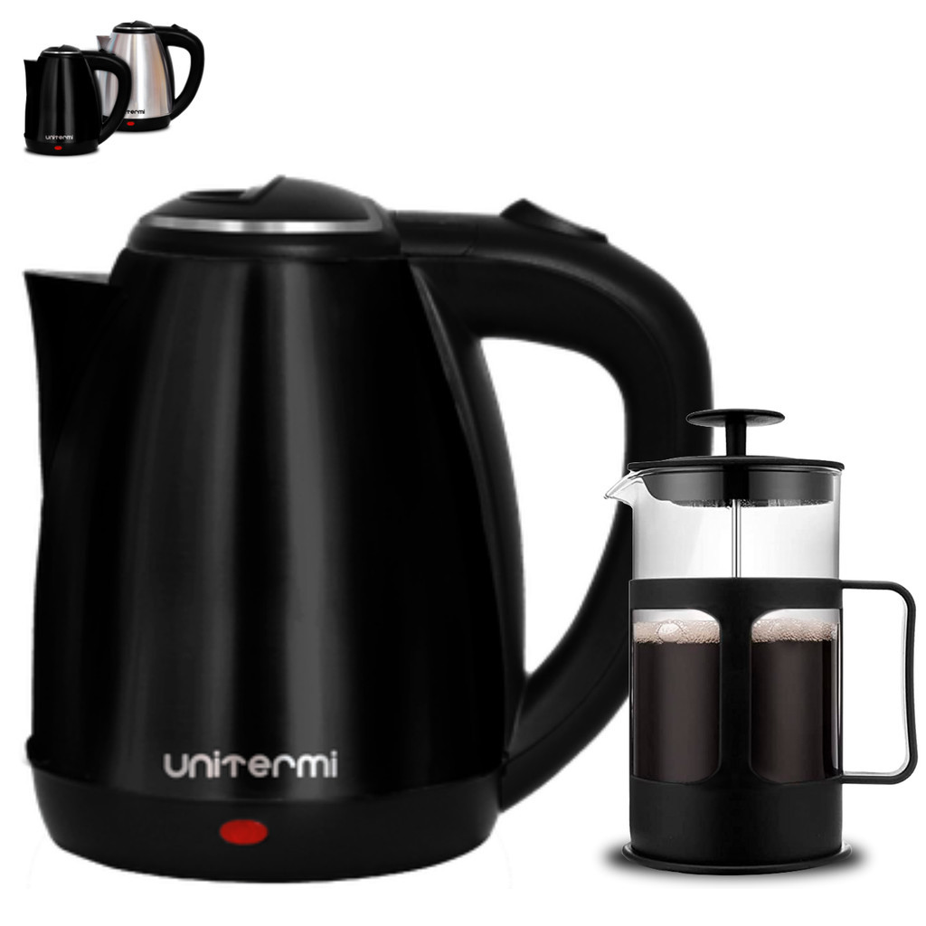 Kit Chaleira Elétrica 1,8L +  Cafeteira Prensa Francesa 350 ML Manual Cantinho do Café